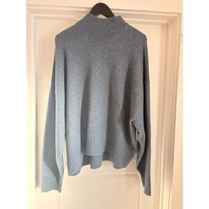 ALL SAINTS Asha Soft Fluffy Sweater Baby Blue Grey Size M